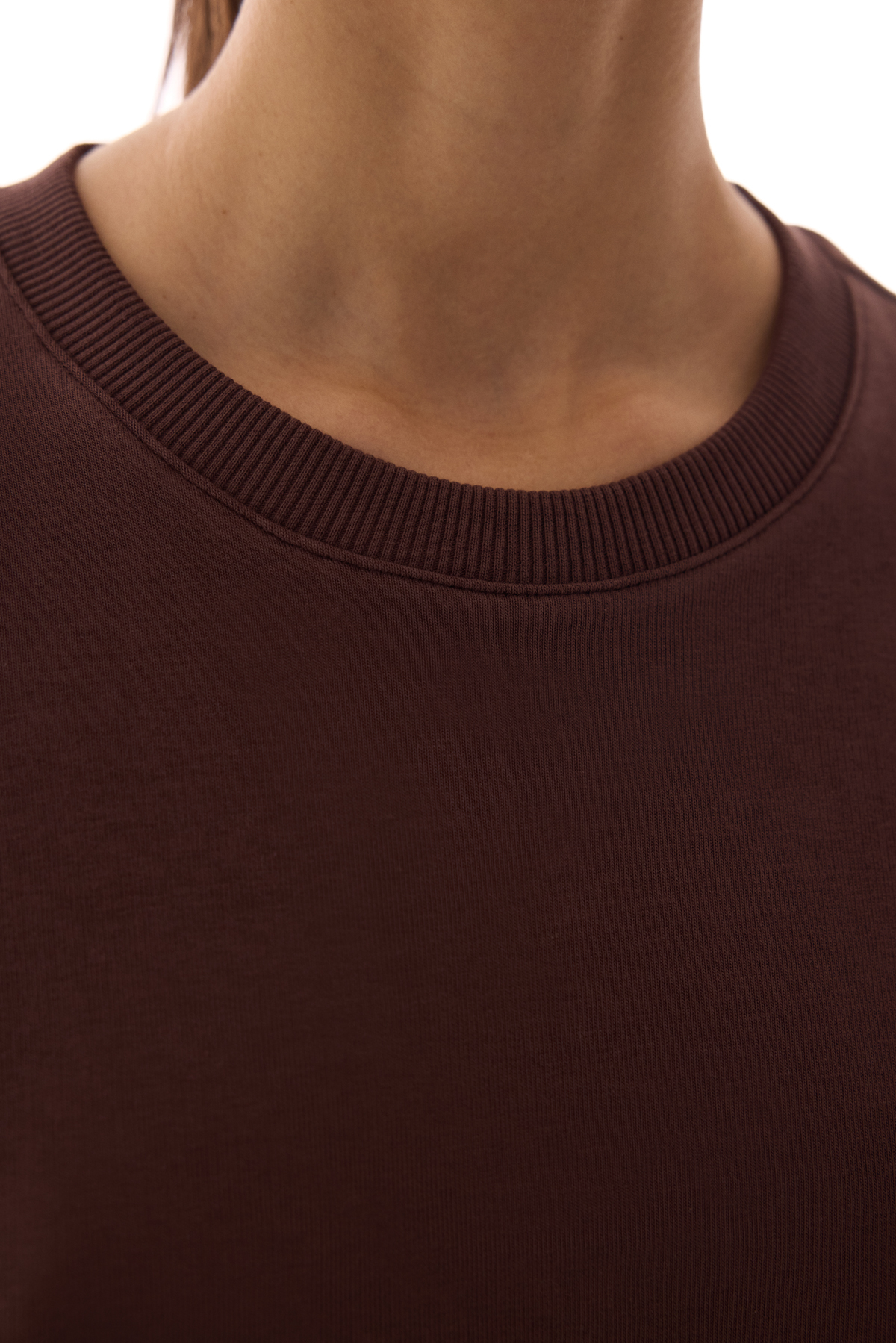 Penti  Kahverengi Dikiş Detaylı Bisiklet Yaka Pamuklu Sweatshirt - Görsel 5