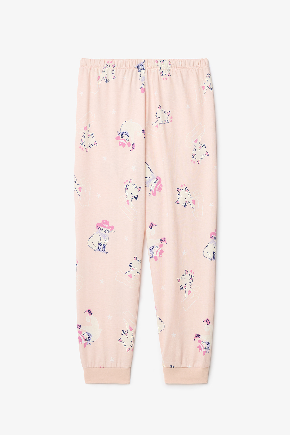 Penti Kız Çocuk Meowdy Kedi Desenli Pamuklu 2'li Uzun Kollu Pijama Takımı fotoğrafı 5 (önizleme)