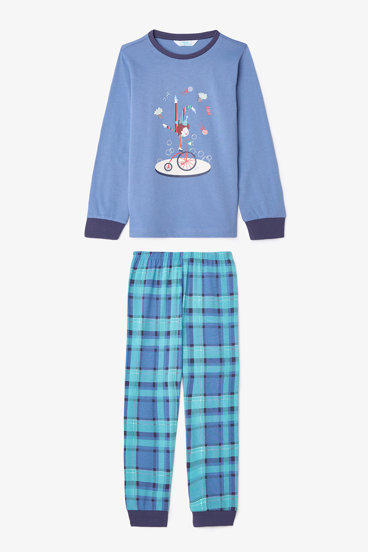 Penti Erkek Çocuk Juggler Slogan Baskılı Pamuklu Uzun Kollu 2'li Pijama Takımı fotoğrafı 3 (önizleme)