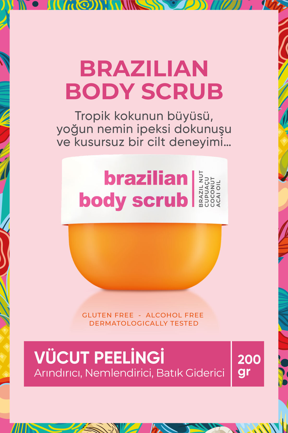 Secret of Helen Brazilian Body Scrub I Tropikal Kokulu, Yoğun Nemlendirici,Arındırıcı I Batık Karşıtı Vücut Peelingi — 8684264200660