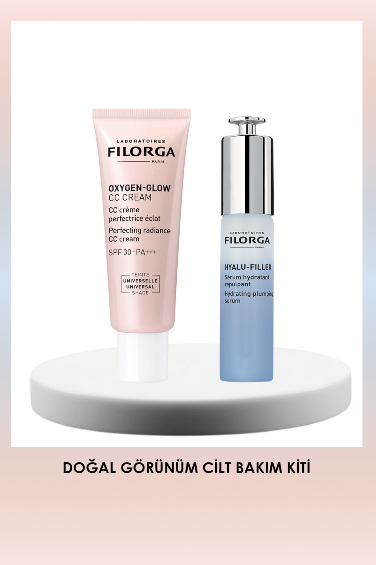 Filorga Makyajsız Doğal Cam Cilt Görünüm Kiti (Hydra Hyal Serum ve Oxygen Glow Işıltıcı CC Krem) — VB-CV-CU