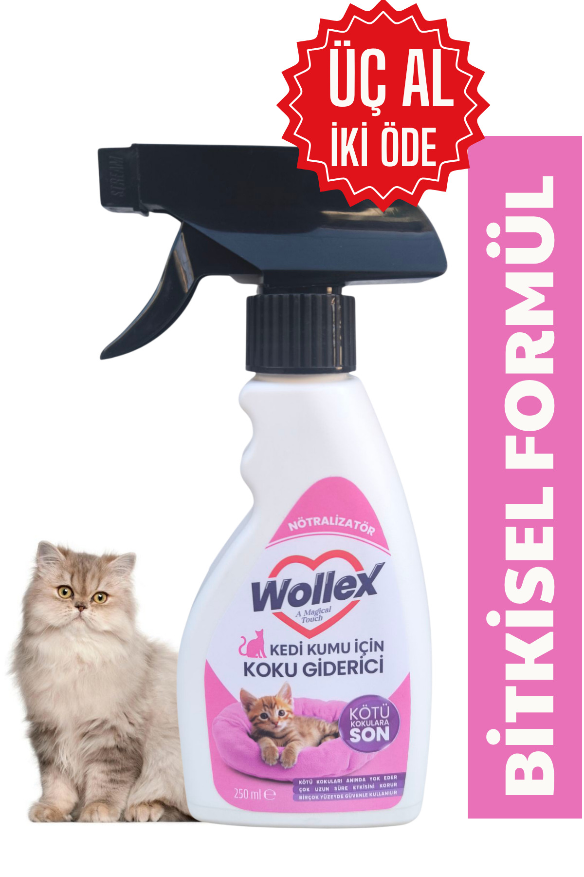 WOLLEX Kedi Kumu Ve Tuvaleti Koku Giderici, Doğal idrar Ve Çişi Spreyi, Kokusuz Tuvalet Için - Fiyatı, Yorumları