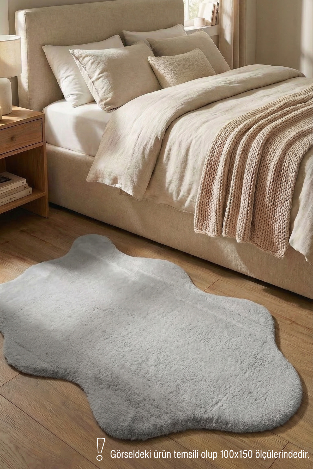 Yuma Grey Plush Post Rug-Soft-Washable-Modern-Decorative