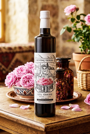 Organik Teyze Sevinç Teyze Doğal Fermente, Çiğ İçimlik, Katkısız Gül Sirkesi,...