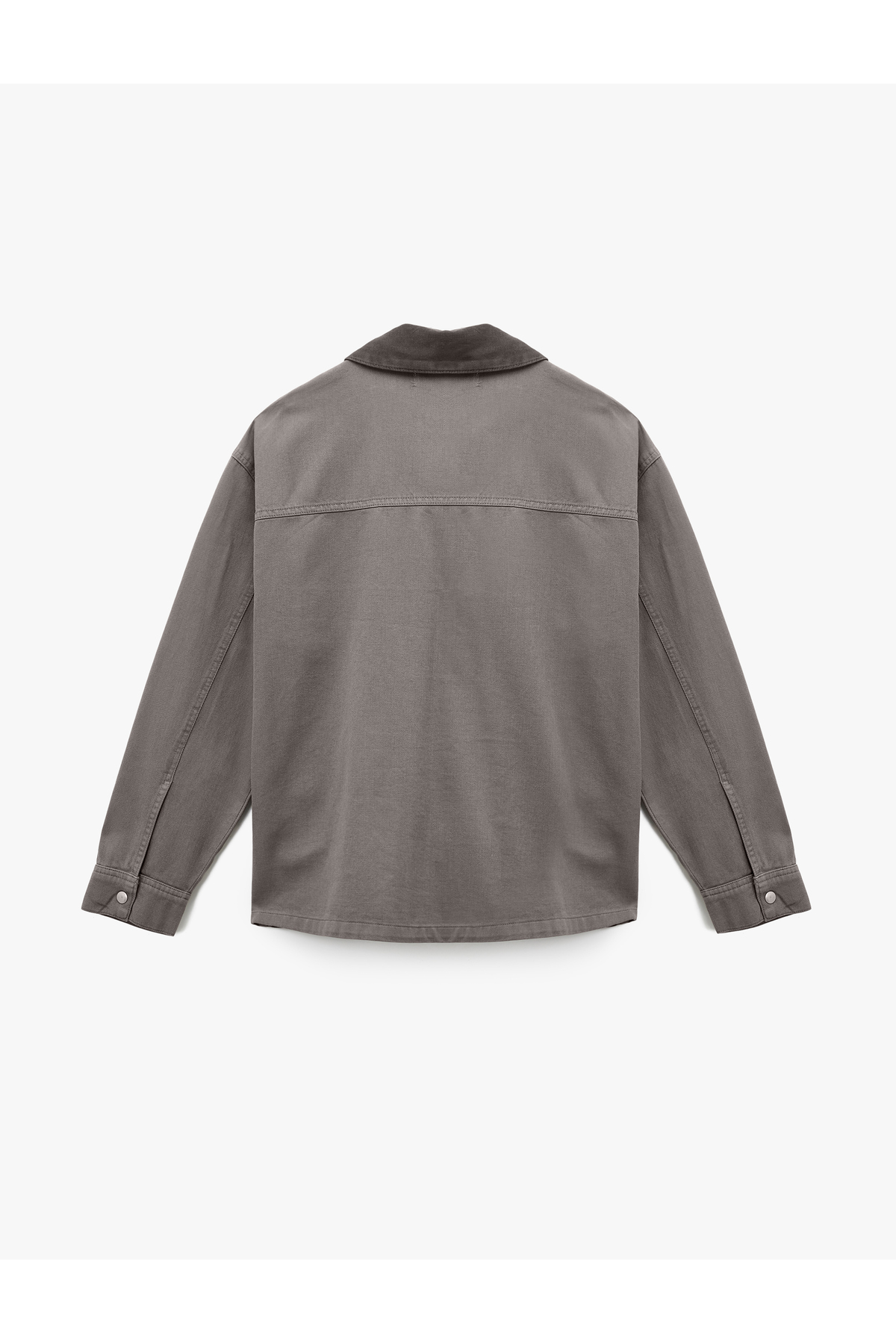 Koton  Regular Fit Uzun Kollu Cepli Gömlek Yaka Fermuarlı Jean Ceket - Görsel 5