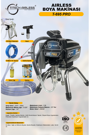 Titech Airless T-695 Elektrikli Airless Boya Makinası - Dijital