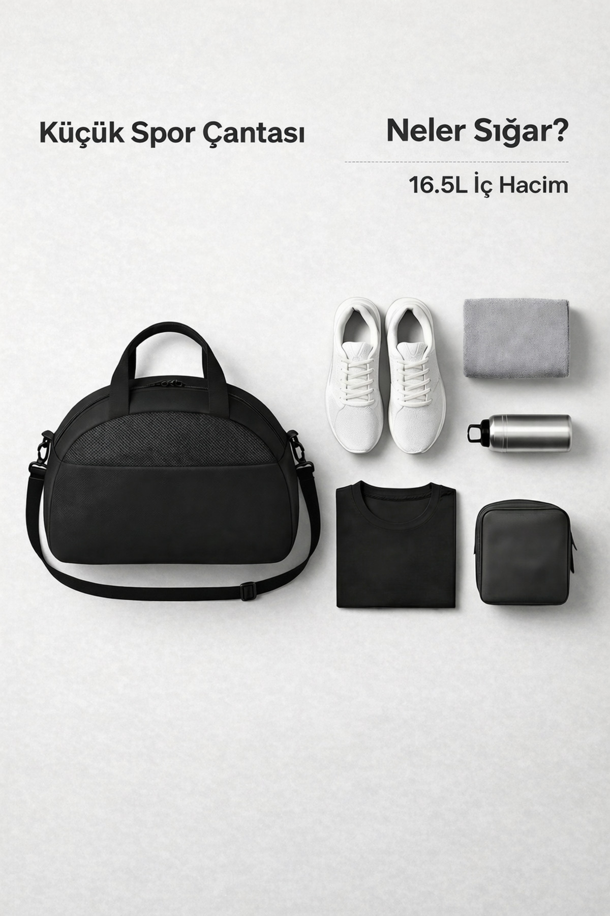 KAFF  Küçük Boy Önü Cepli Ayarlanabilir Omuz Askılı El Seyahat Spor Çantası