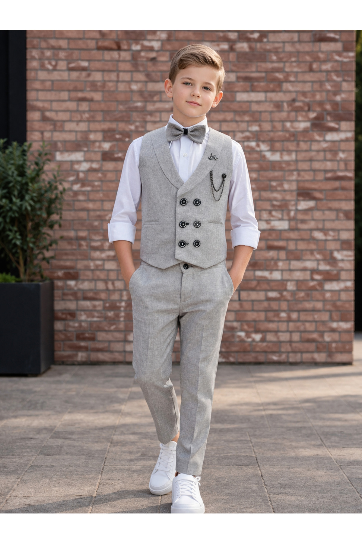 HAYTA Vest Suit with Shirt and Bow Tie Set Ages 5-14 Venice