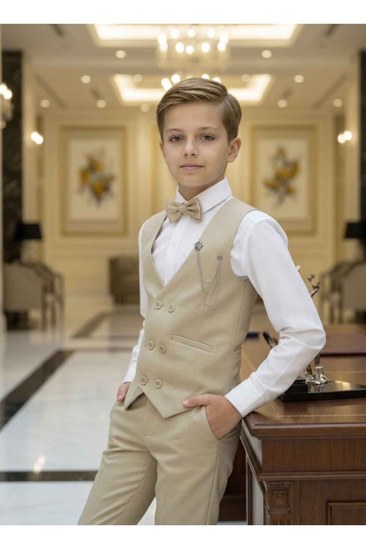 WENA KİDS Children's Vest Suit Shirt Set