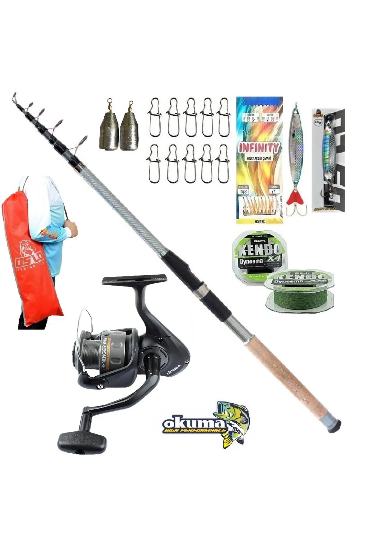 Okuma Revenger Rv-40 Remixon Carbo-x 240cm 60-120gr Tele Spin Olta