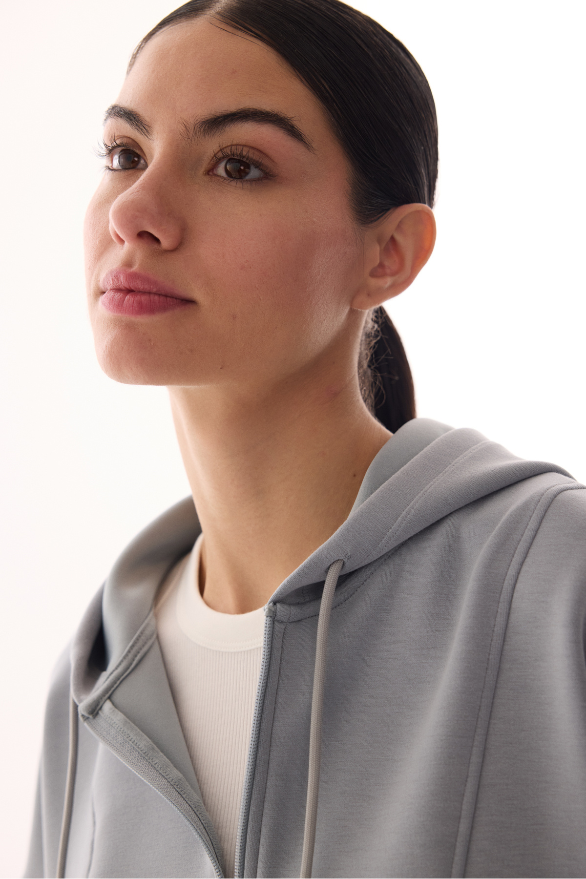 Penti  Gri Silky Feel Fermuarlı Hoodie - Görsel 4