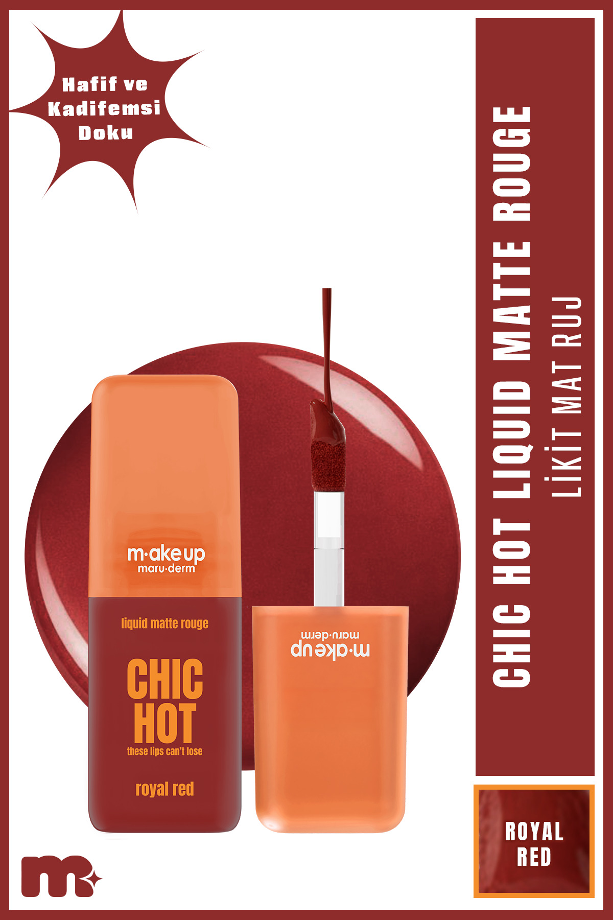 Maru.Derm make up maruderm Kadifemsi Mat Likit Ruj – Liquid Matte Rouge Royal Red