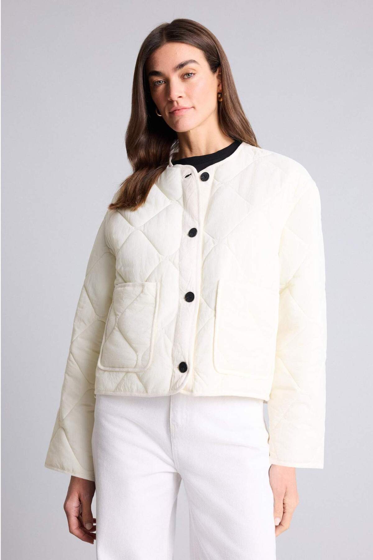 Defacto  Oversıze Kapitoneli Mont H2080AX26SP - Görsel 5