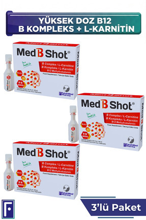 MED B SHOT B12 Kompleks Vit. (METİLKOBALAMİN) ,B1 ,B2,B3,B5,B6,B1 ,Biotin ,L ...