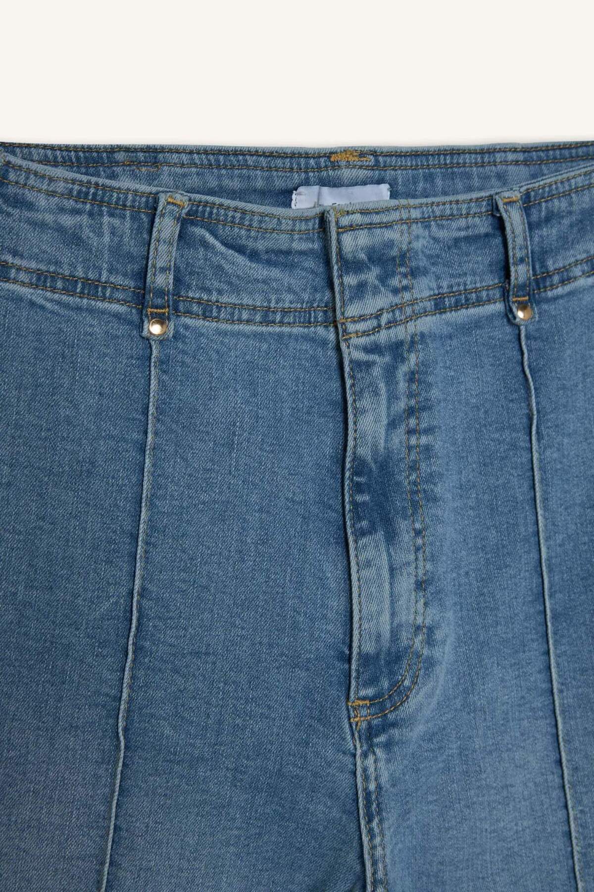 Defacto  Culotte Yüksek Bel Uzun Jean Yıkamalı Pantolon F5537AX25AU - Görsel 7