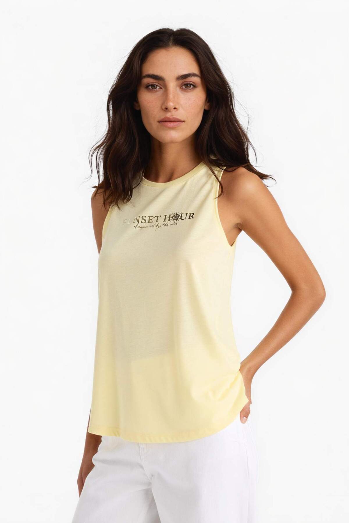 Relax Fit Crew Neck Printed Singlet F6237AX25HS