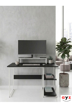 AYZ Çalışma Masası 120x60 cm 2 Raflı Kitaplıklı Bilgisayar ve Ofis Masası Vie...