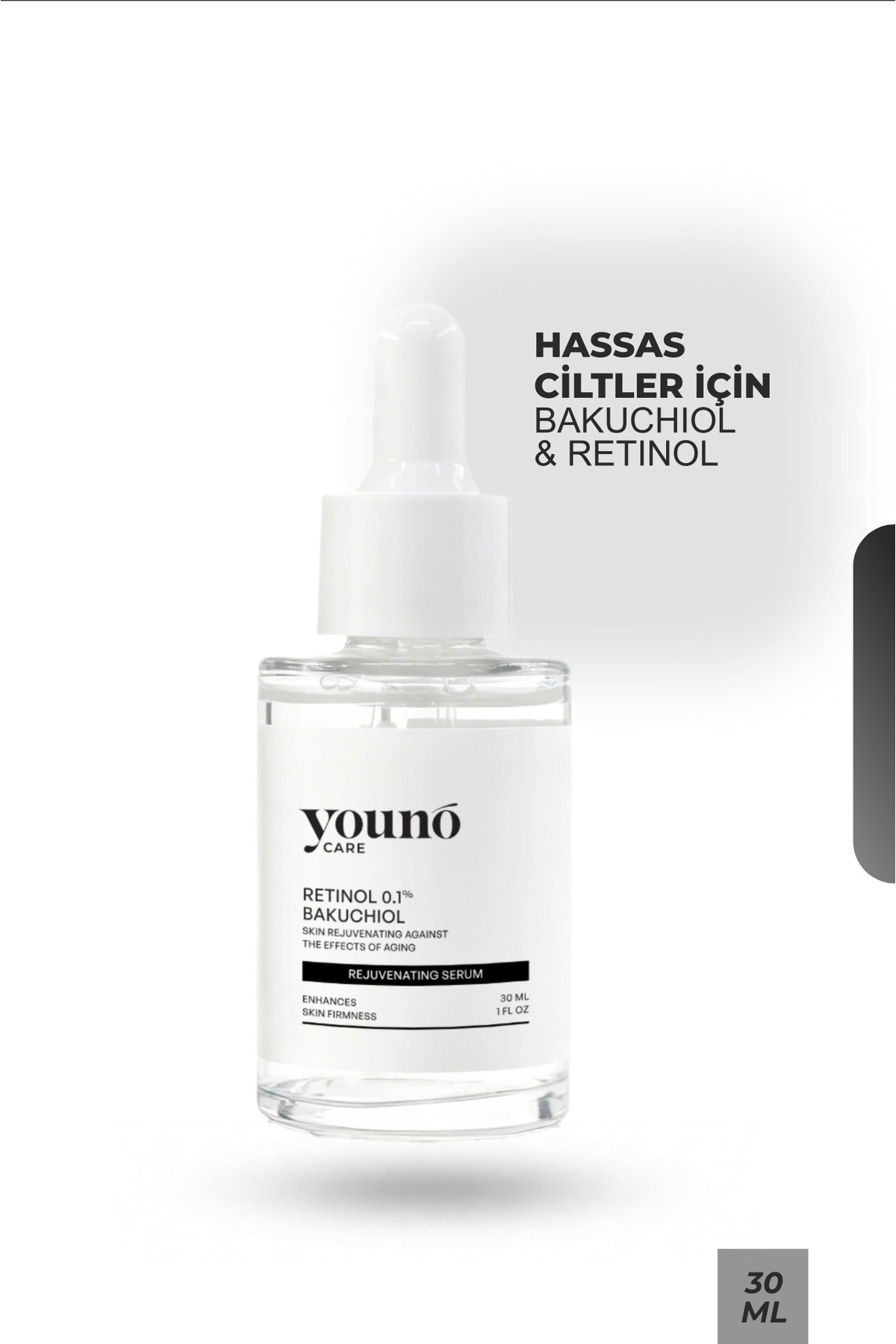 YOUNO CARE Bakuchiol Retinol Serum Yaşlanma Karşıtı 30 ml | Bakuchiol & Retinol | 3'lü Ceramide | Ginseng — YC-SKN-RJS-30