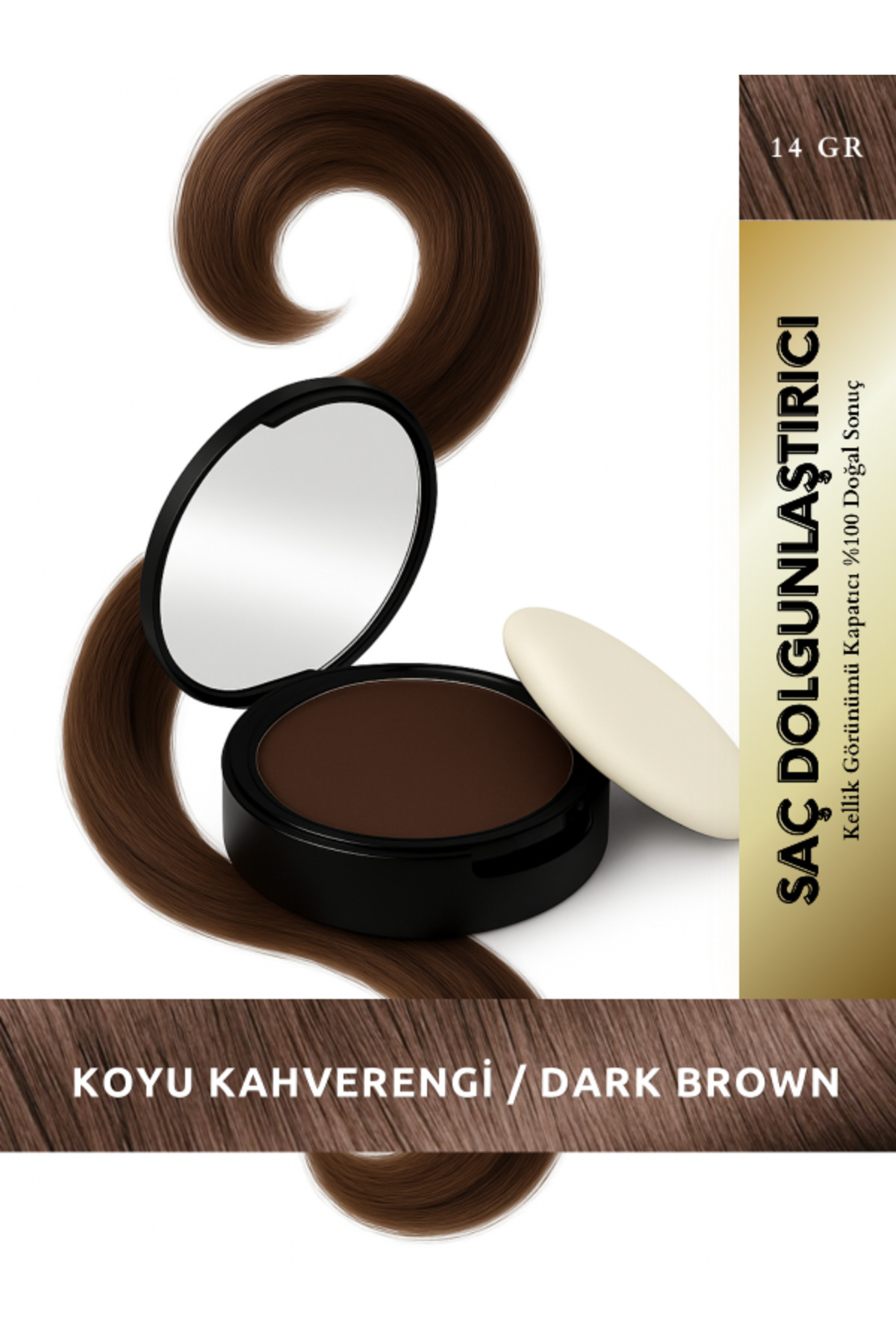 Topaxx Suda Çıkmayan Koyu Kahve/dark Brown 14gr Saç Sakal Dolgunlaştırıcı Dip Boya Topik Pudra