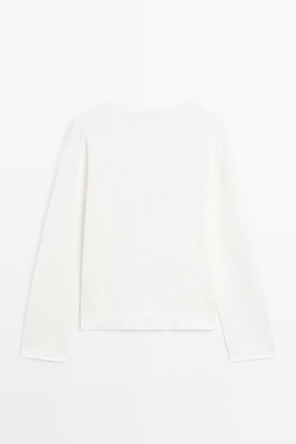 Massimo Dutti  Merserize pamuk triko kazak - Görsel 8