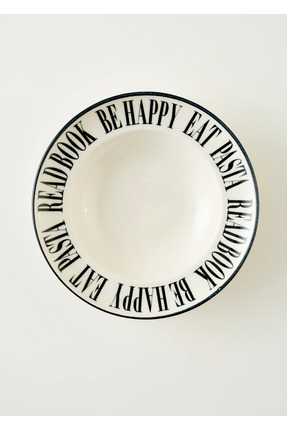 Bella Maison Book Lovers Makarna Tabağı Siyah (28 cm)