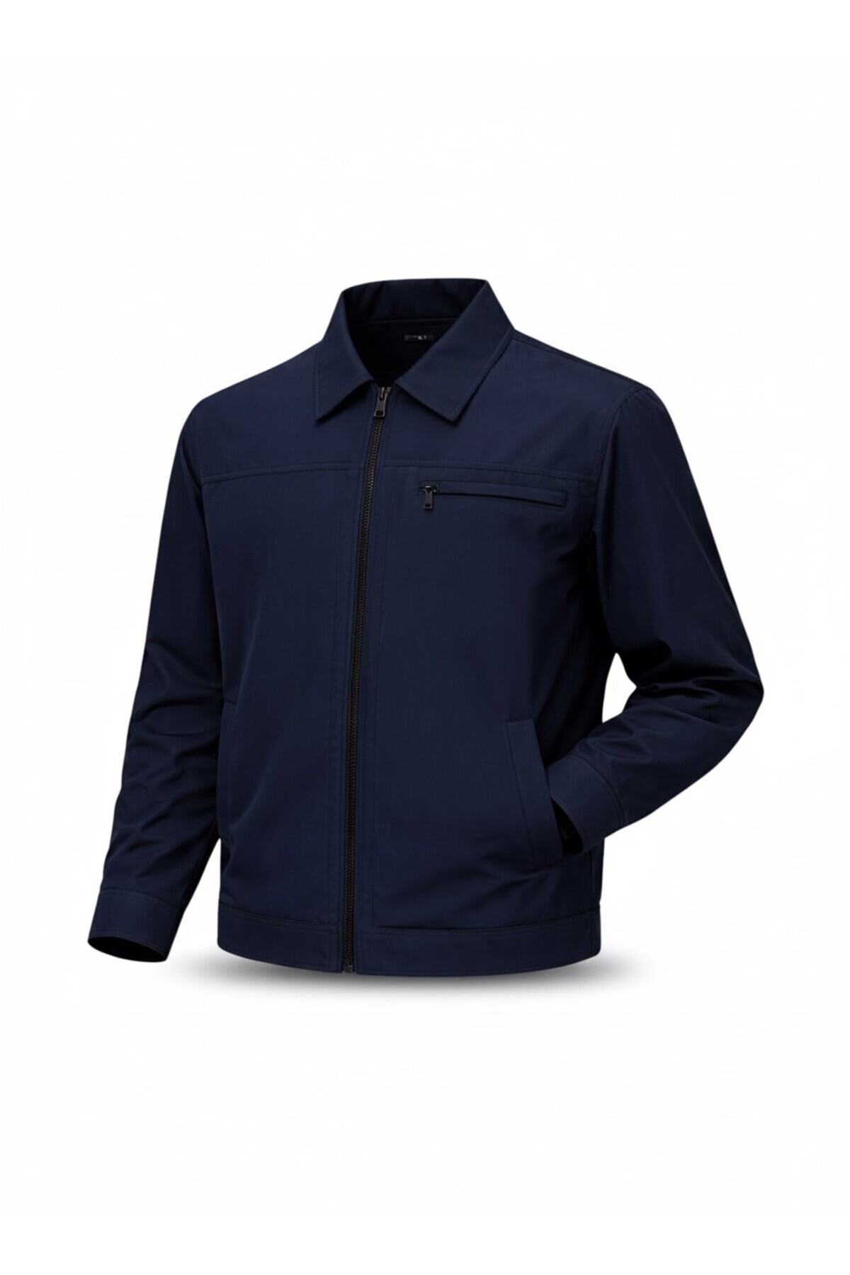 REGOS  Erkek Lacivert Regular Bonded Kumaş Klasik Yaka Mevsimlik&Yazlık Mont - Görsel 4