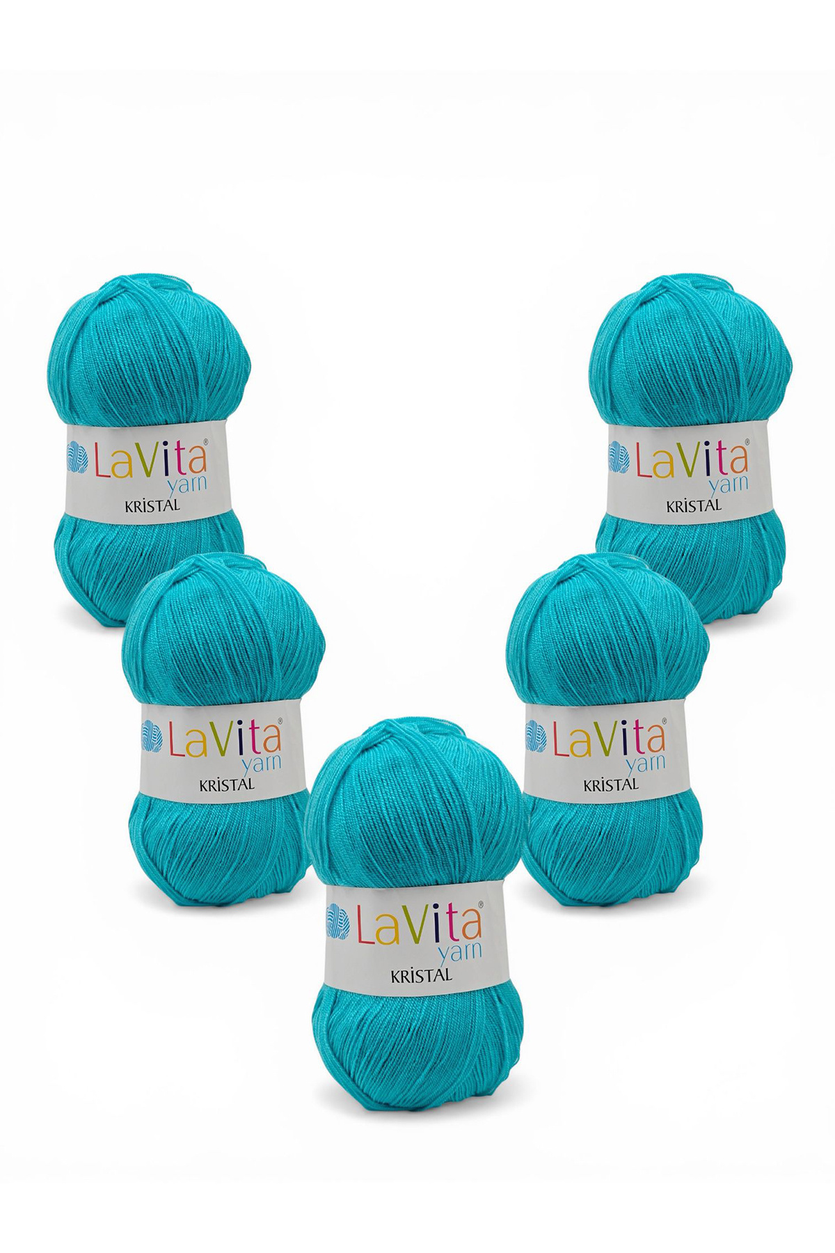 Crystal Hand Knitting Yarn 100% Acrylic 500gr 5 PIECES (5051 TURQUOISE)