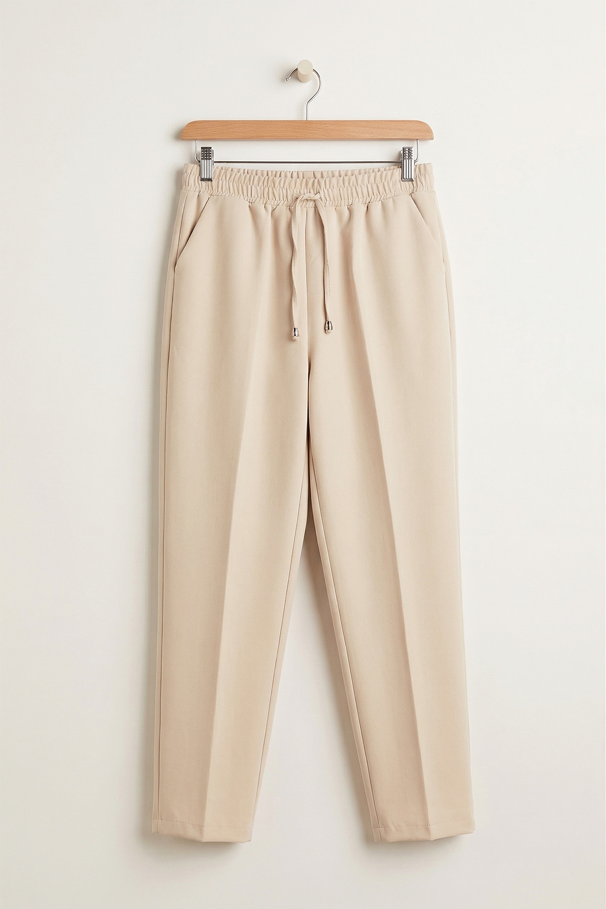Narrow Leg Pants with Pockets - Stone