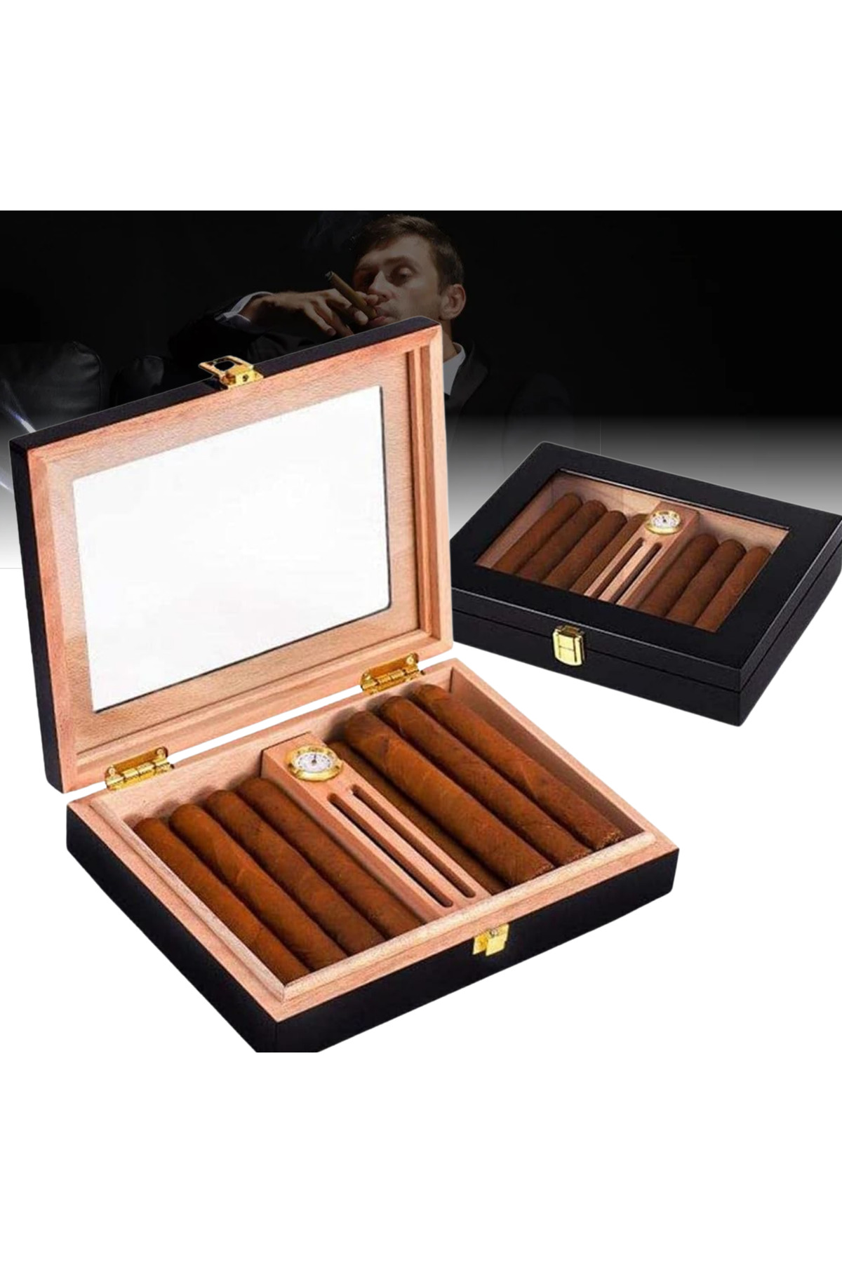 OEM Humidor trabucuri din lemn de cedru, Luxofia, interior cedru aromat ...