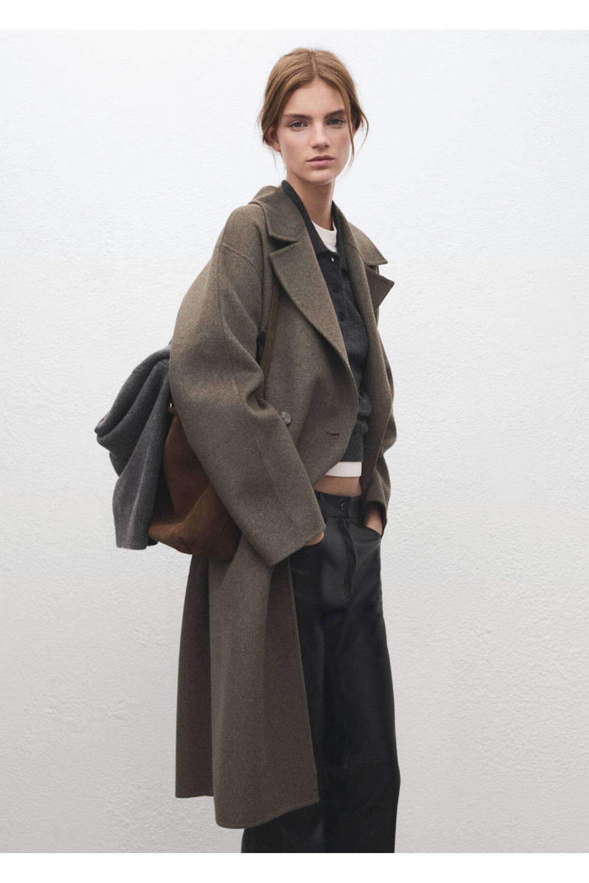 MANGO  El yapımı oversize yün palto - Görsel 6