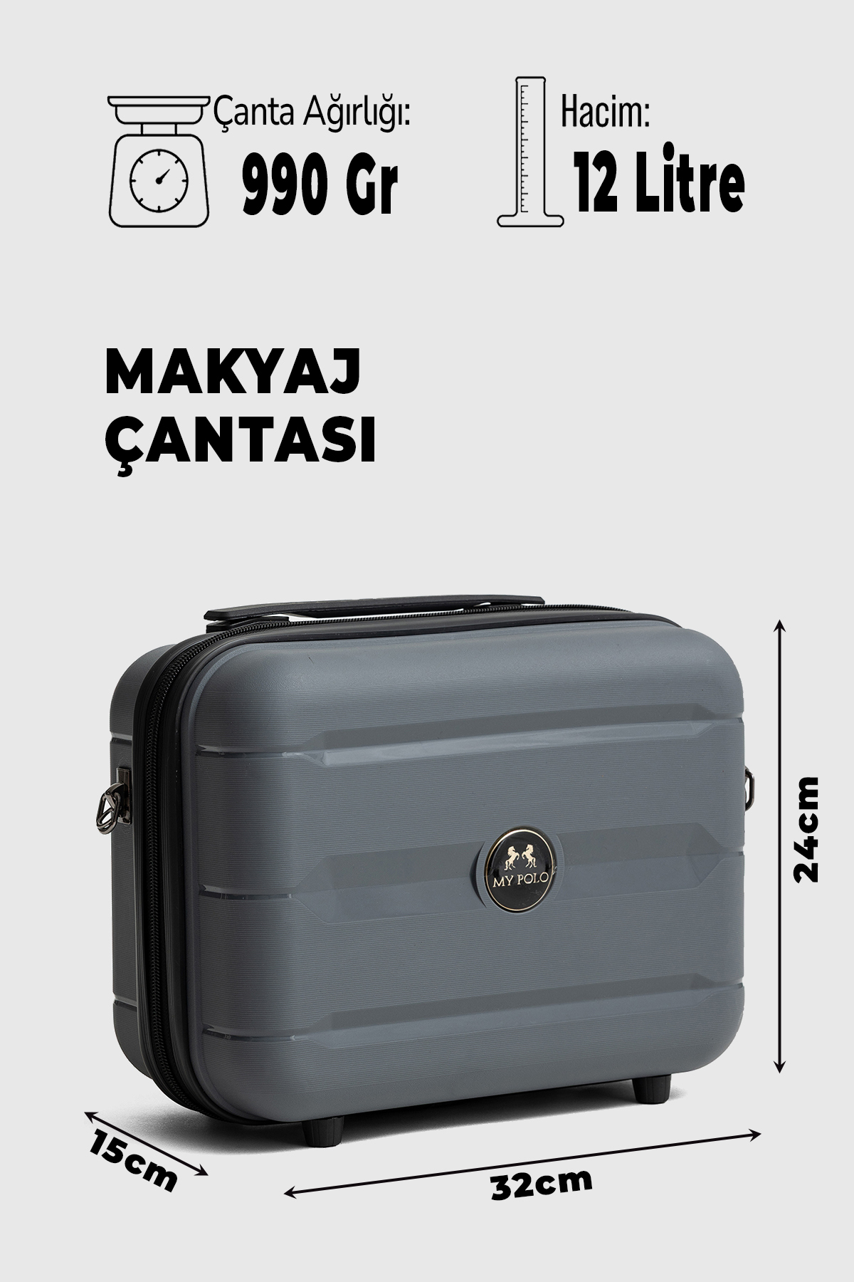 Fiyaka  Monako 4'lü Set Polipropilen Süper Esnek Kırılmaz Tekerlekli Valiz Bavul Seyahat K.GRİ - Görsel 7