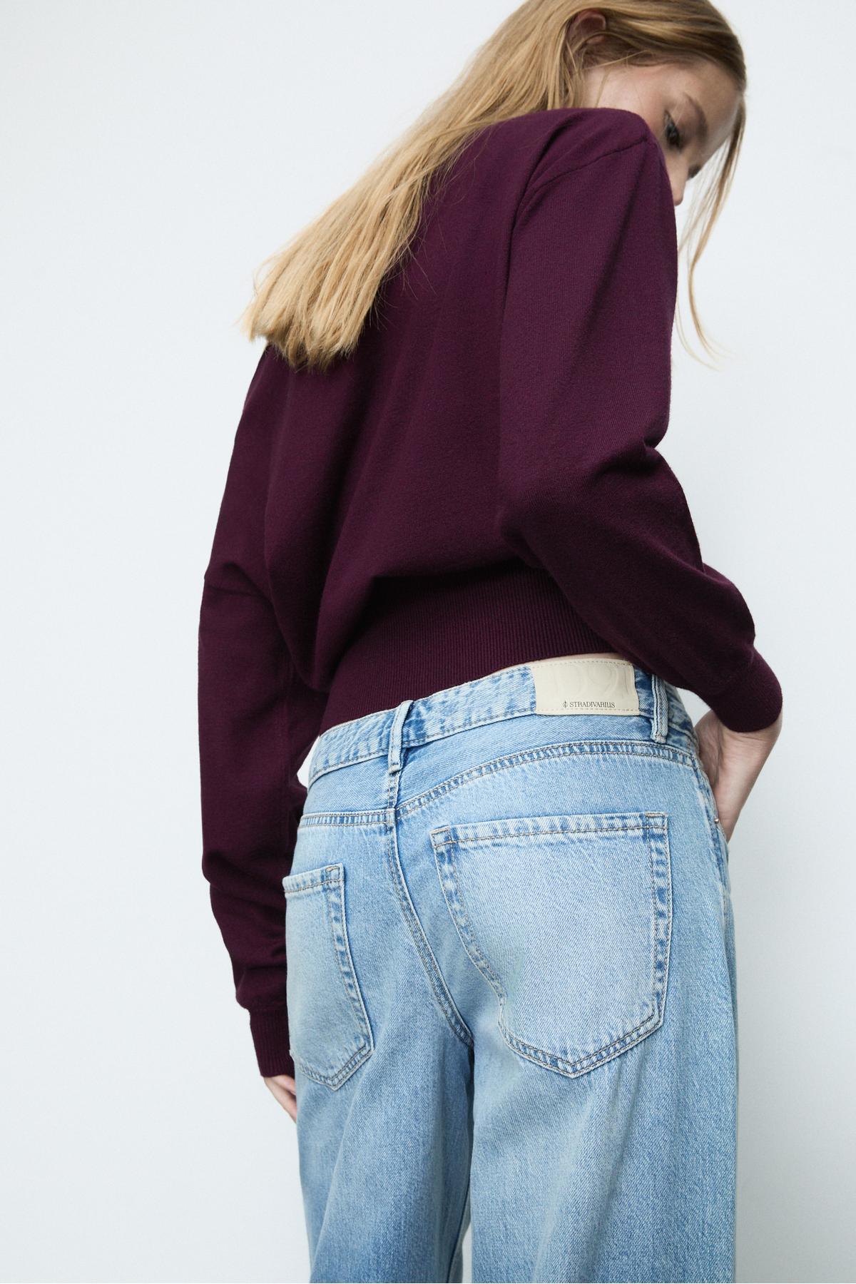 Stradivarius  D91 Düşük Bel Geniş Paça Jean - Görsel 5