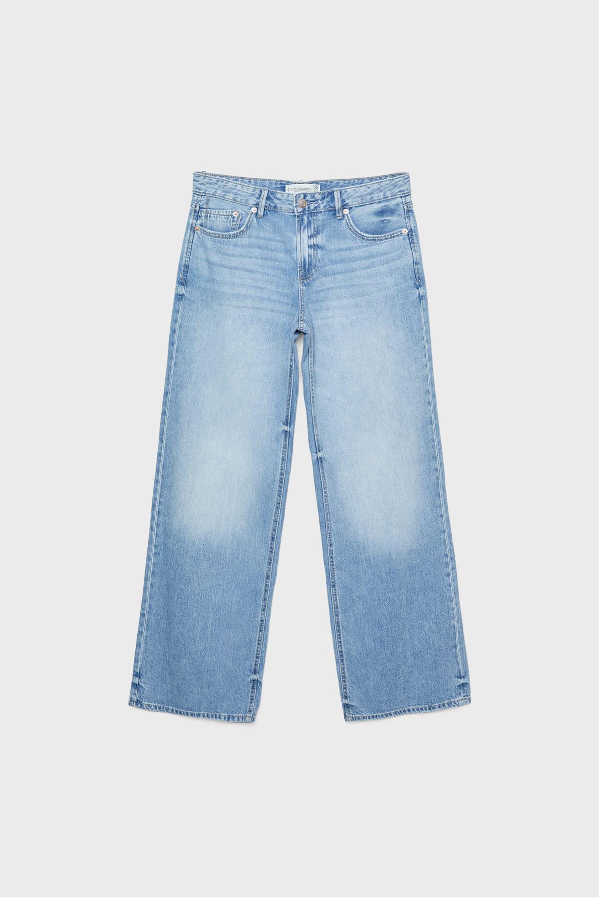 Stradivarius  D91 Düşük Bel Geniş Paça Jean - Görsel 7