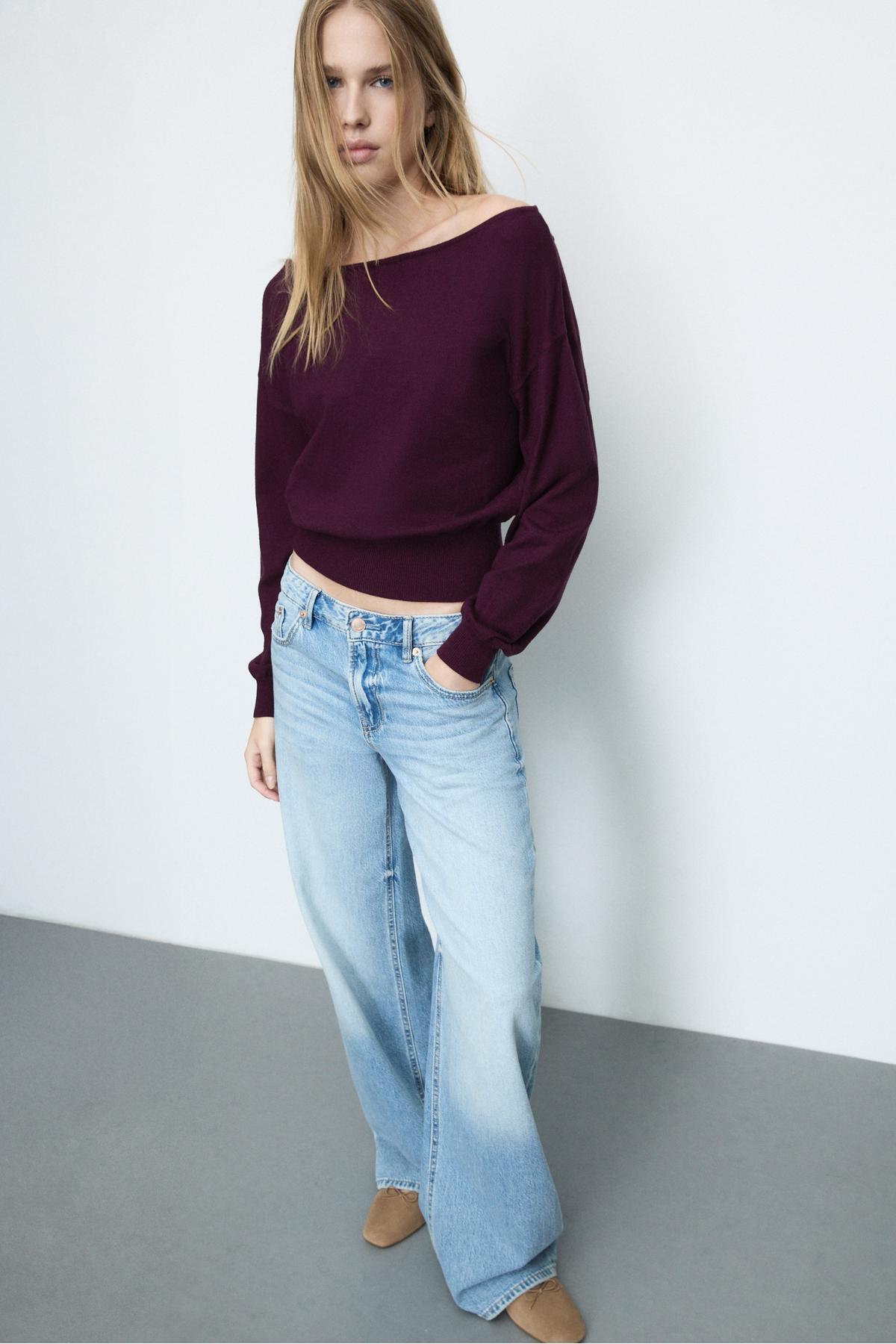 Stradivarius  D91 Düşük Bel Geniş Paça Jean