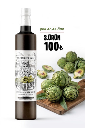 Organik Teyze Sevinç Teyze Enginar Sirkesi Doğal Fermantasyon Artichoke Vineg...