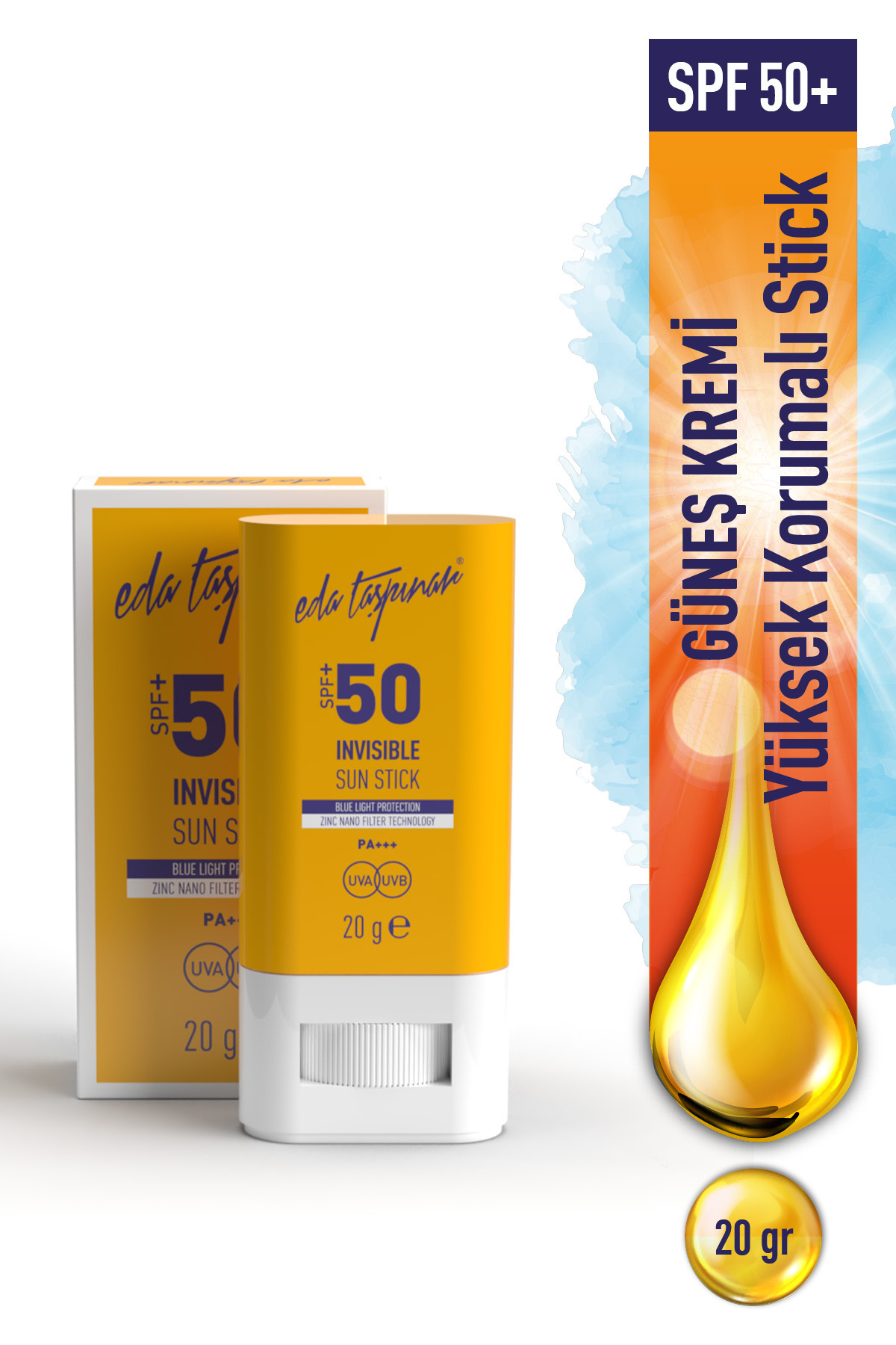 Eda Taşpınar Invisible Güneş Koruyucu Stick SPF 50+ – Yüksek Koruma & Hassas Ciltlere Uygun — EDA-00325