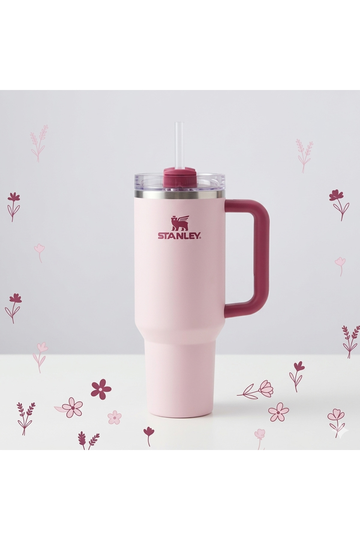 Primo Plus كوب ستانلي معزول بالفراغ من الفولاذ المقاوم للصدأ مع غطاء وقشة للم...