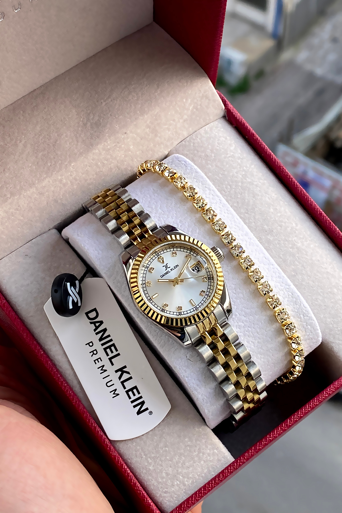 Daniel Klein  %100 Orijinal Altın Gümüş Rengi Kordon Çelik Kadın Kol Saati Bileklik Hediyeli - Görsel 4