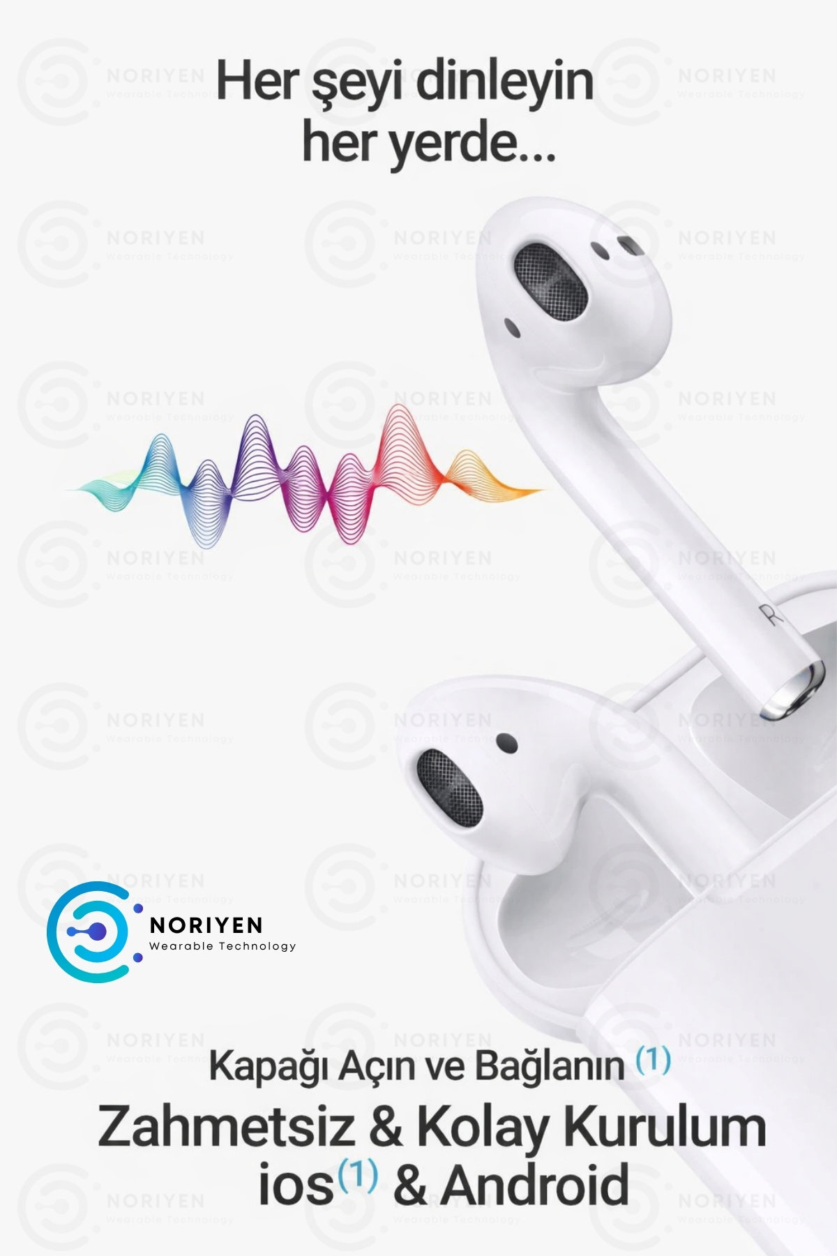 Premium Serisi White 2 Model IOS Android Uyumlu Aktif Gürültü Engelleme Kablosuz Bluetooth Kulaklık