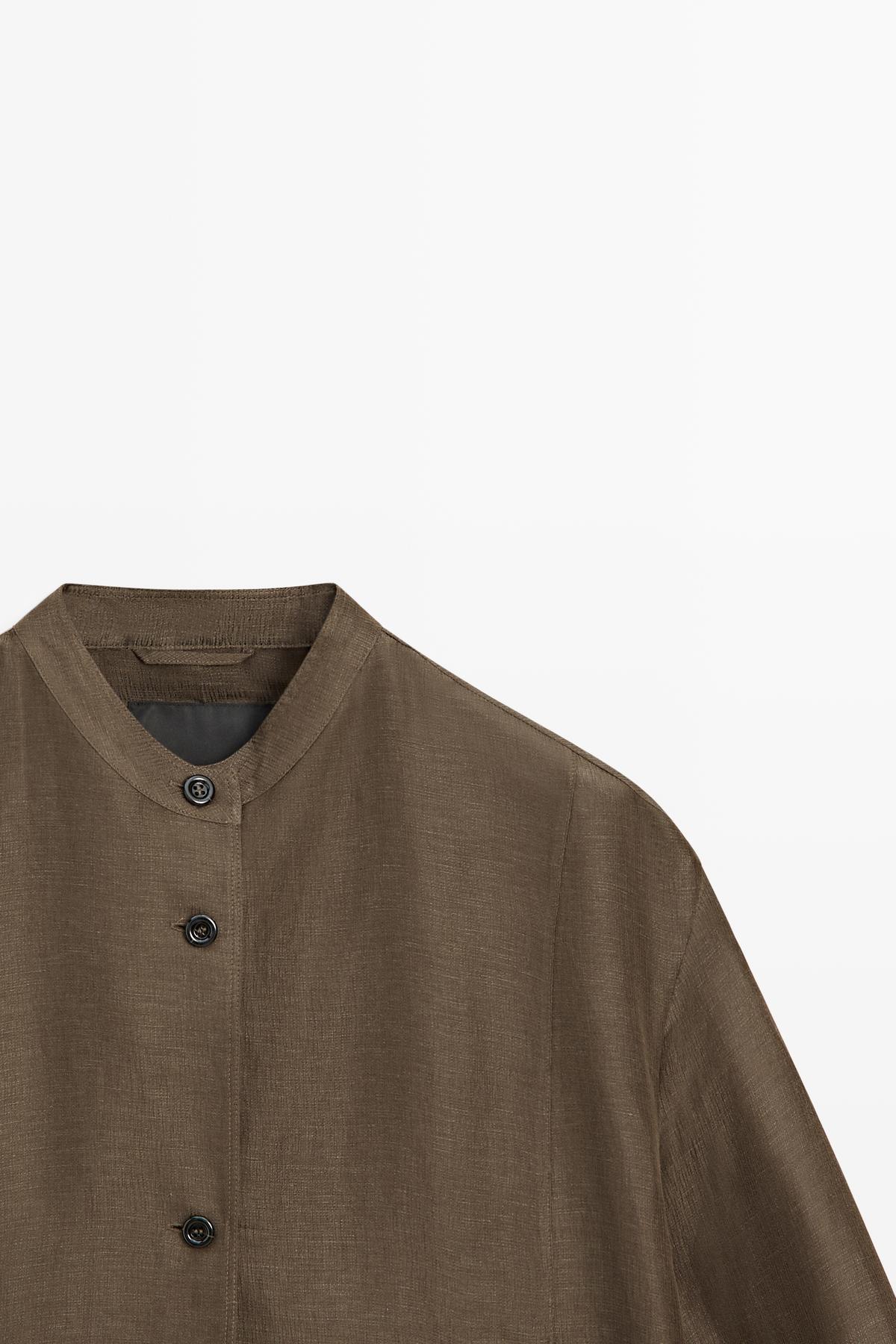 Massimo Dutti  Keten ipek bomber ceket - Görsel 6