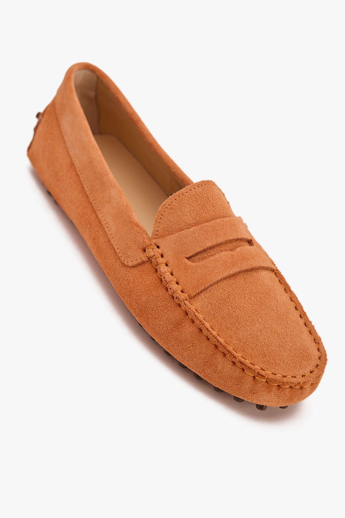 West To West Kadın Loafer Ayakkabı Hakiki Deri Oranj Süet görsel 3