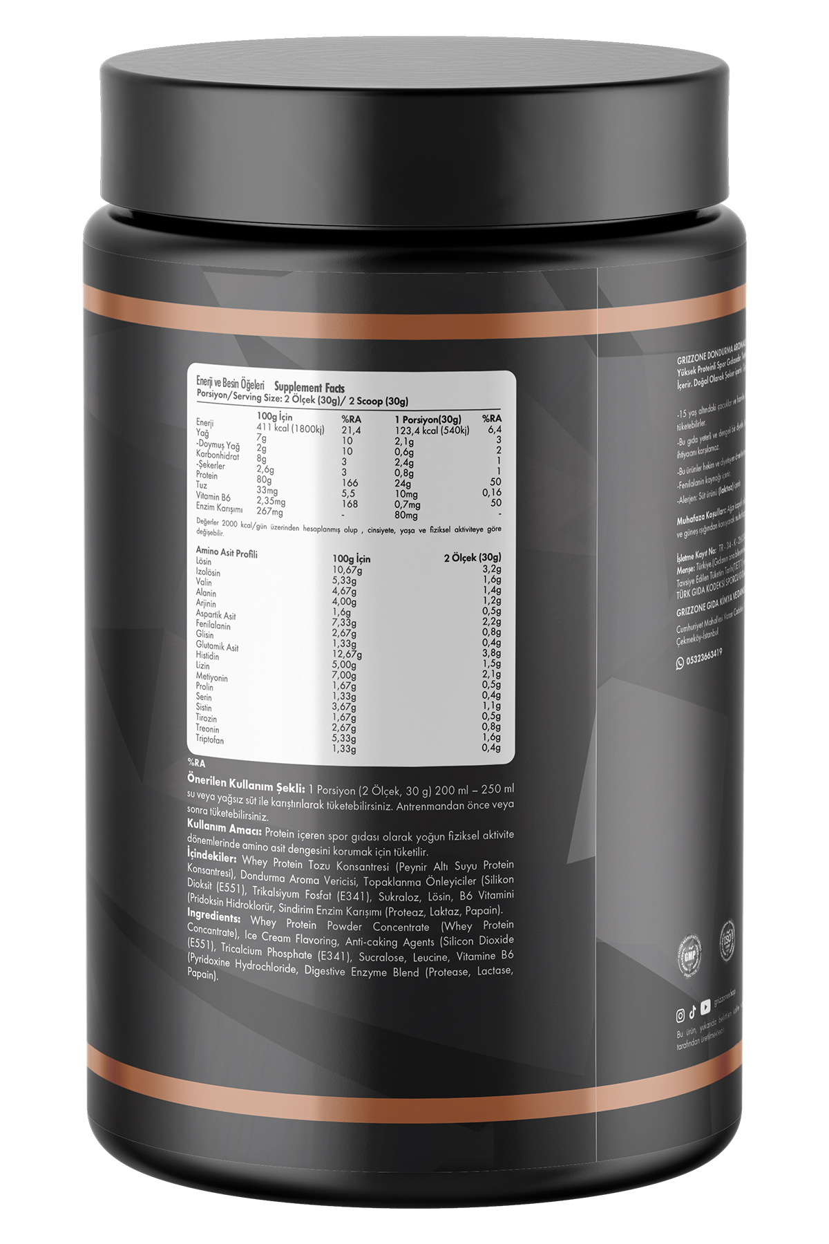 GRIZZONE Whey Protein 1.800 Gr ( Dondurma ) - Fiyatı, Yorumları