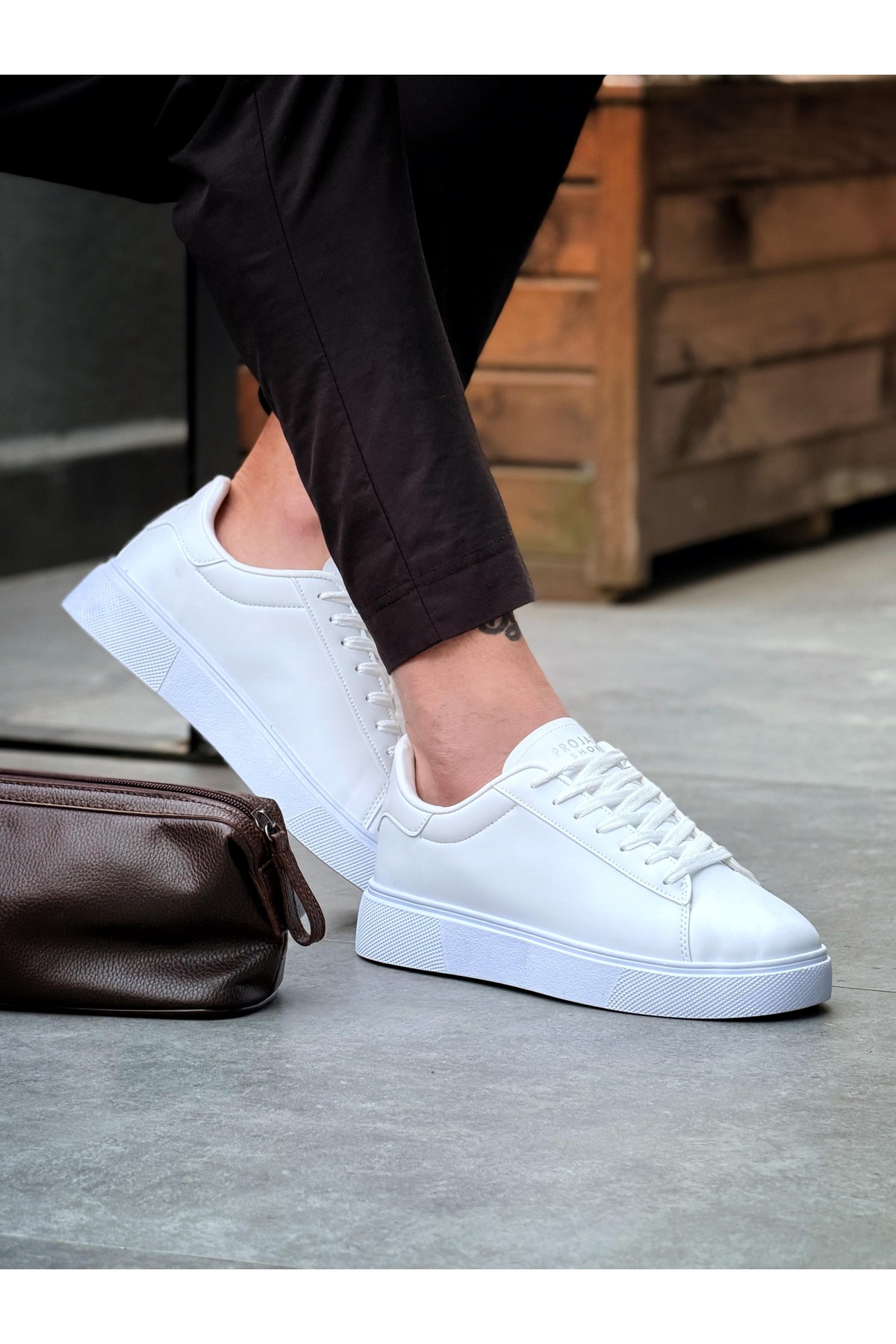 PRO JACK Beyaz Siyah Günlük Erkek Sneaker Ayakkabı - 0412 görsel 4