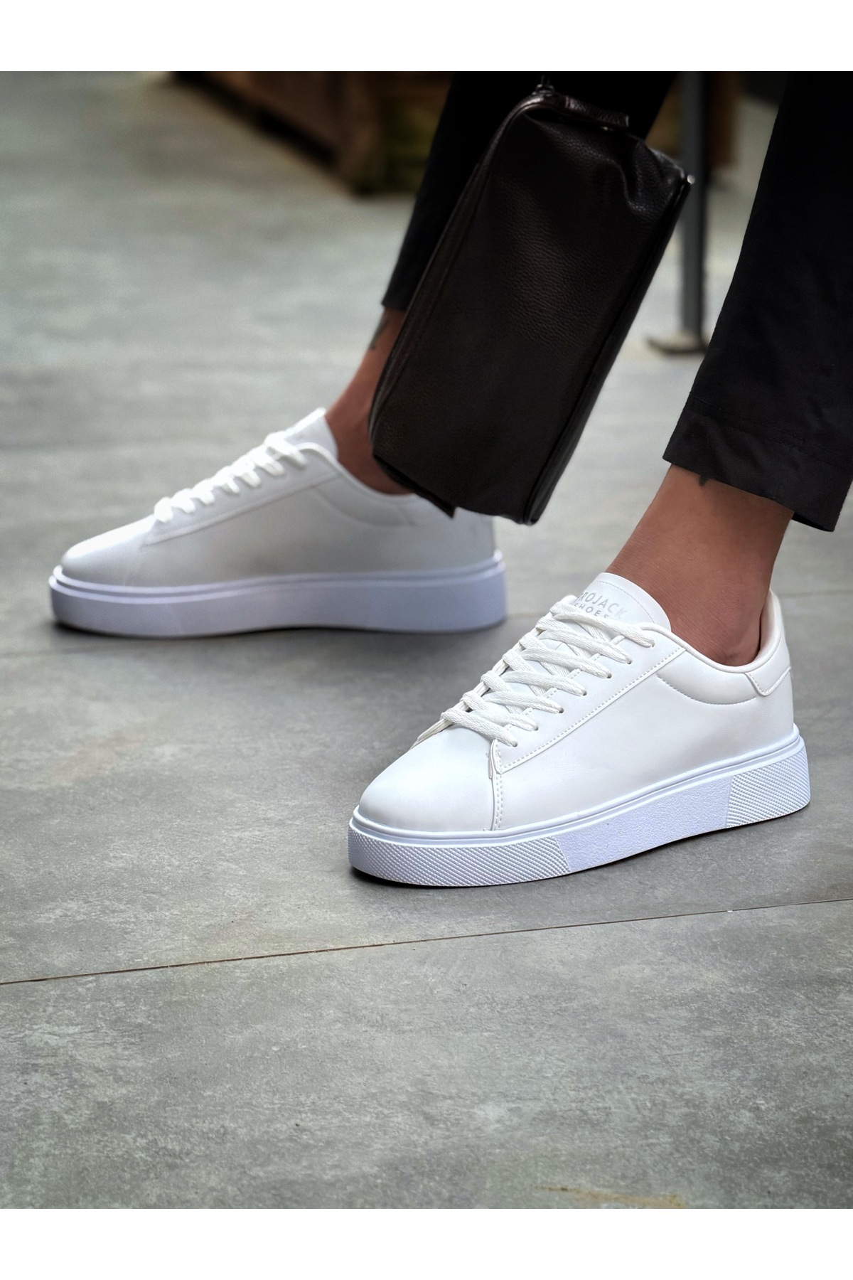 PRO JACK Beyaz Siyah Günlük Erkek Sneaker Ayakkabı - 0412 görsel 3