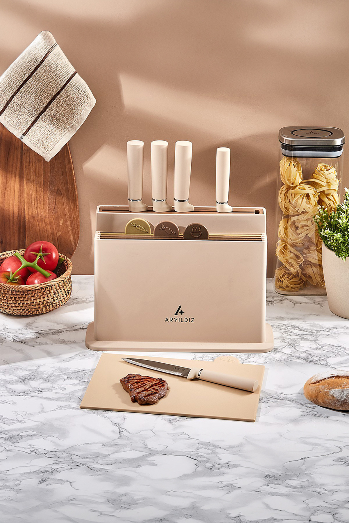 Kaizu 10-Piece Block Knife and Cutting Board Set