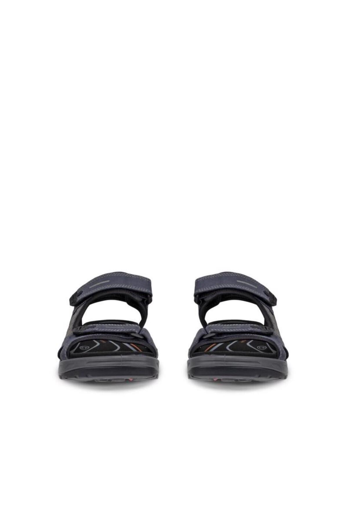 Ecco Offroad Erkek Mavi Deri Sandalet görsel 5