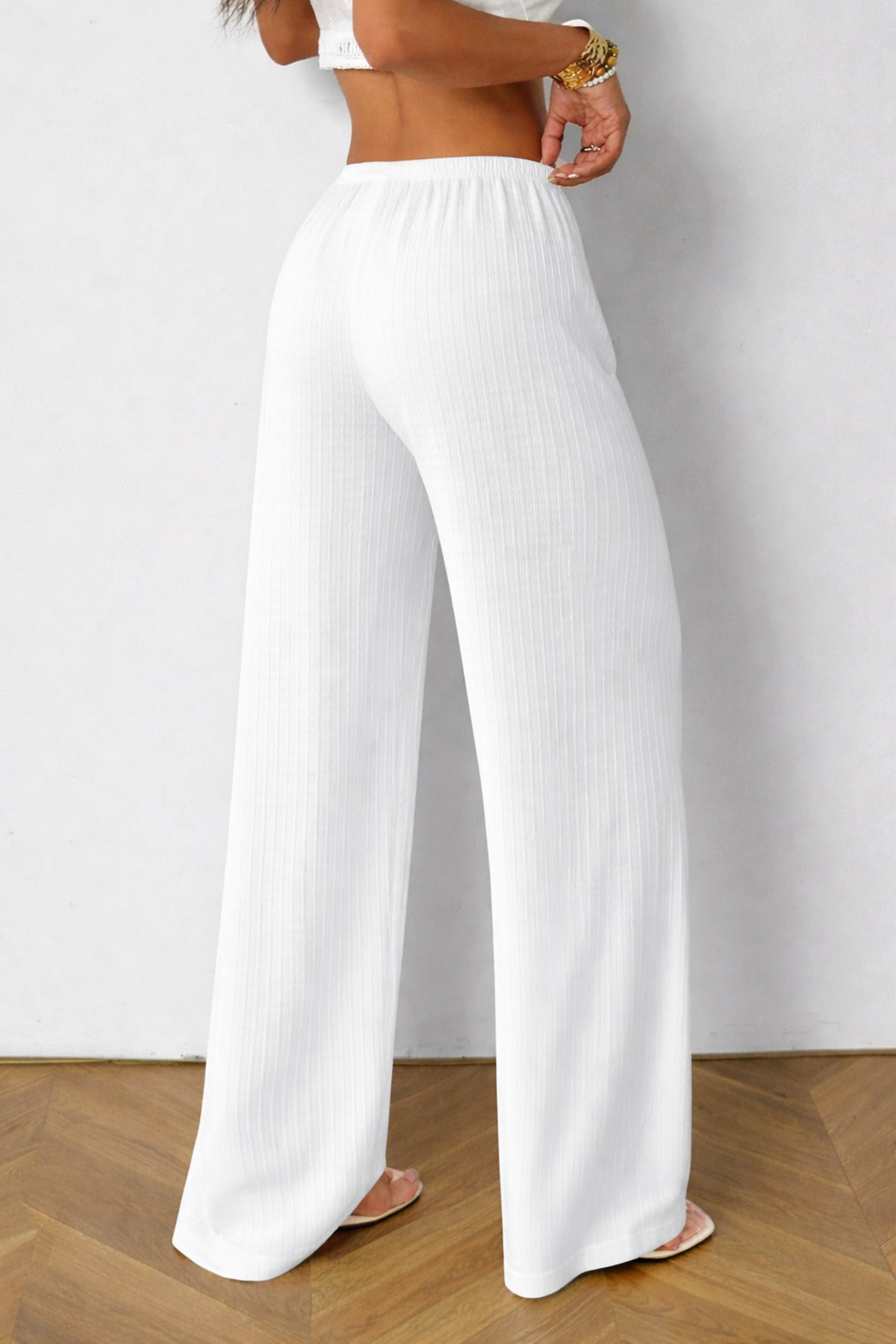 S&A DESIGN  Kadın Bol İspanyol Paça Pantolon - Görsel 3