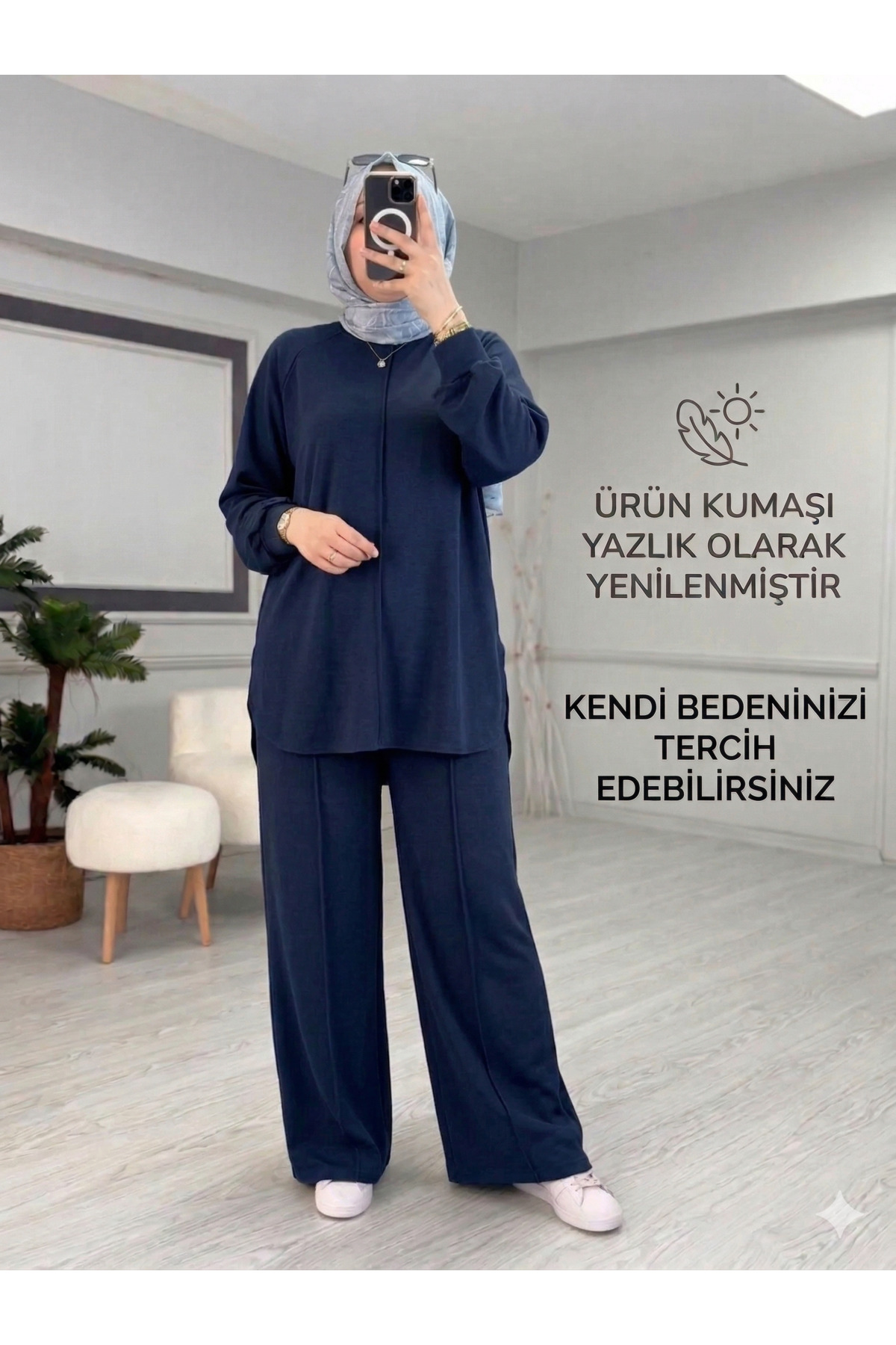 KardelenButik Sewn Detailed Sports Suit Navy Blue