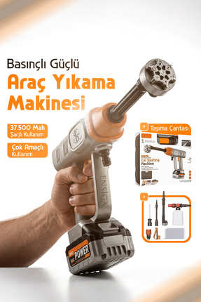 EN SİGA Basınçlı Güçlü Araç Yıkama Makinesi 37.500 Mah Çantalı Şarjlı Bahçe S...