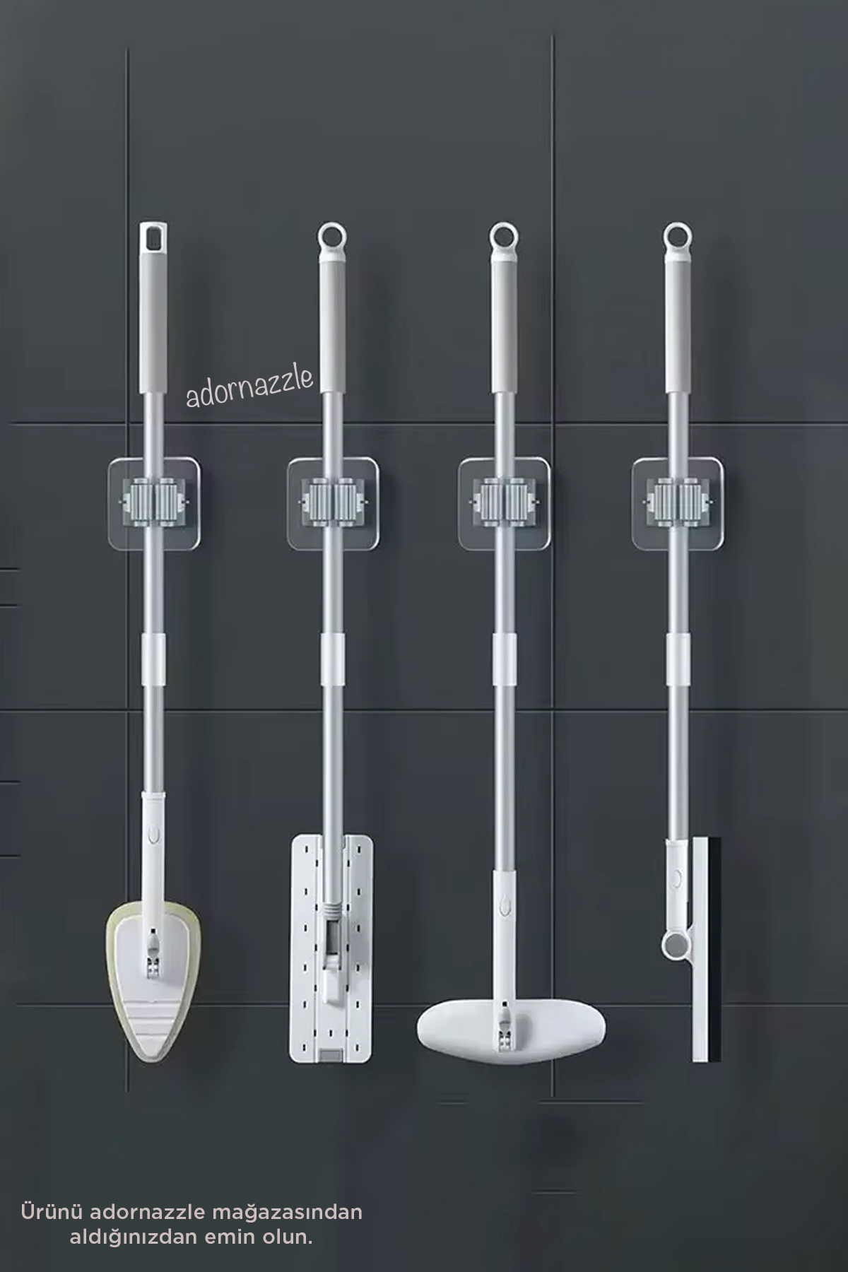 adornazzle 1 Adet Yapışkanlı Pratik Mop Tutucu, Temizlik Fırçası Tutucu, Şemsiye Tutucu, Fırça Kepçe Tutucu - Fiyatı, Yorumları